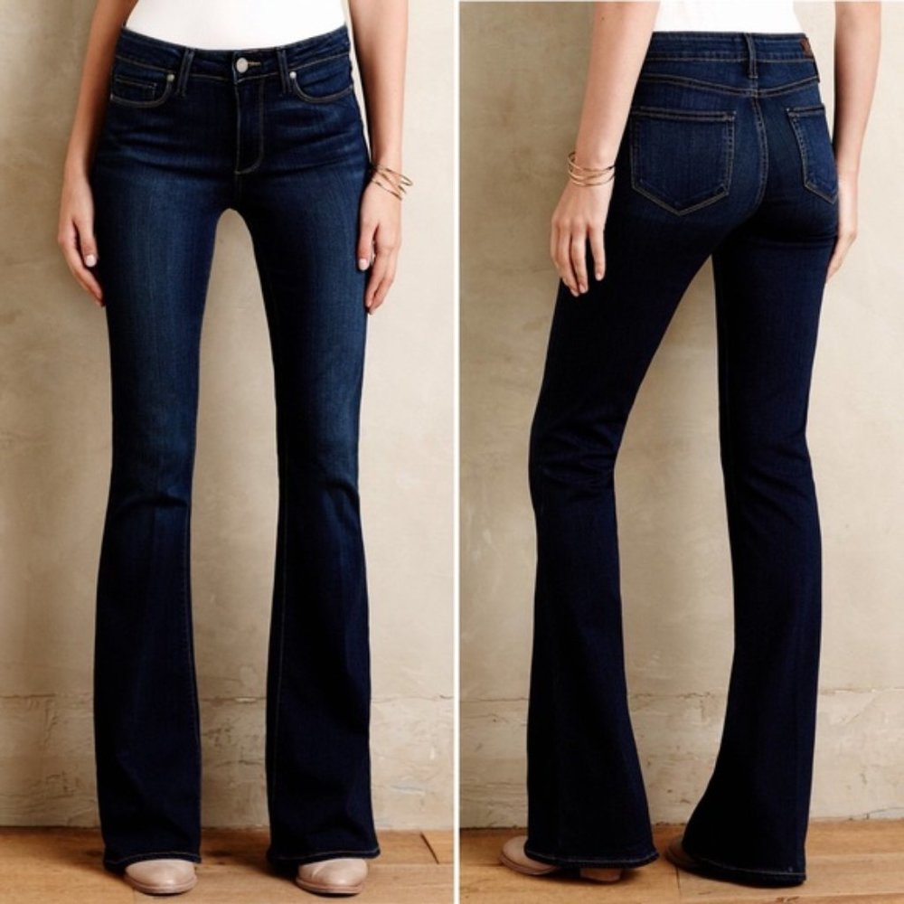 Paige Denim High Rise Bell Canyon in Dark Wash Nottingham